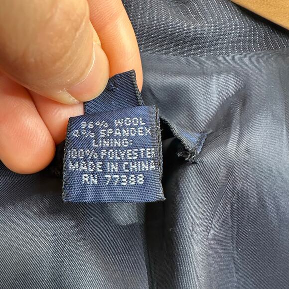 J. Crew Black & White Pinstripe Notched Two-Button Blazer - Picture 4 of 5